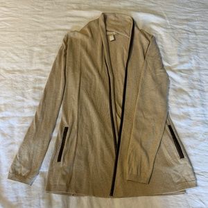 Banana Republic Cardigan with Faux Leather - M